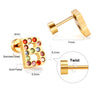 Fashion Letter Stainless Steel Inlay Zircon Ear Studs 1 Pair