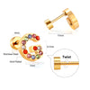 Fashion Letter Stainless Steel Inlay Zircon Ear Studs 1 Pair