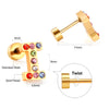 Fashion Letter Stainless Steel Inlay Zircon Ear Studs 1 Pair