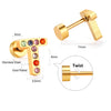 Fashion Letter Stainless Steel Inlay Zircon Ear Studs 1 Pair