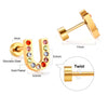 Fashion Letter Stainless Steel Inlay Zircon Ear Studs 1 Pair