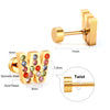 Fashion Letter Stainless Steel Inlay Zircon Ear Studs 1 Pair