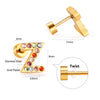 Fashion Letter Stainless Steel Inlay Zircon Ear Studs 1 Pair