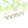 Fashion Letter Stainless Steel Inlay Zircon Ear Studs 1 Pair