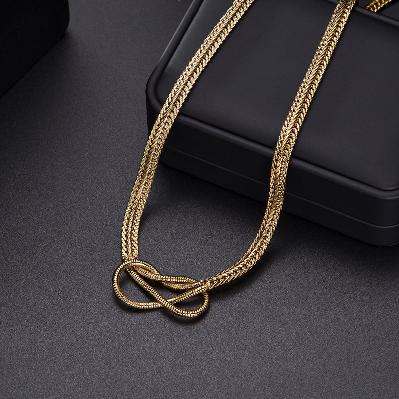 Simple Style Bow Knot Stainless Steel Chain Necklace 1 Piece