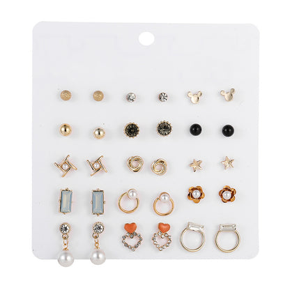 Korean Stud Earrings Set New Earrings Temperament Fashion Earrings Retro Combination Earrings  Wholesale Gooddiy