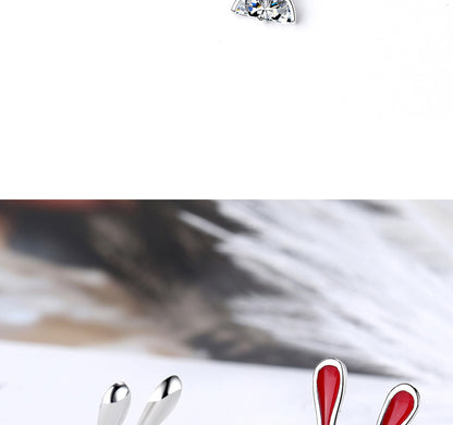 1 Pair Ig Style Cute Rabbit Epoxy Plating Inlay Copper Zircon Ear Studs