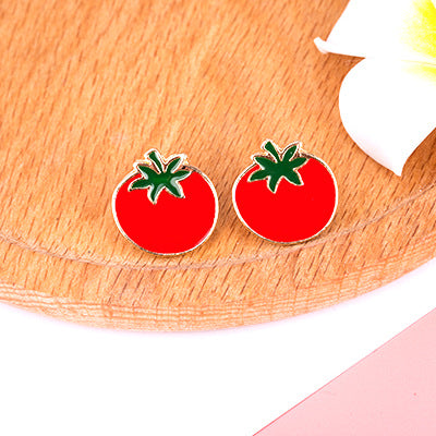 1 Pair Simple Style Fruit Metal Enamel Plating Women's Ear Studs