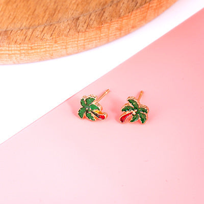 1 Pair Simple Style Fruit Metal Enamel Plating Women's Ear Studs