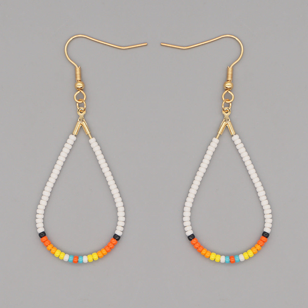 1 Pair Bohemian Geometric Seed Bead Women's Drop Earrings