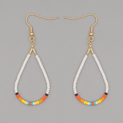 1 Pair Bohemian Geometric Seed Bead Women's Drop Earrings