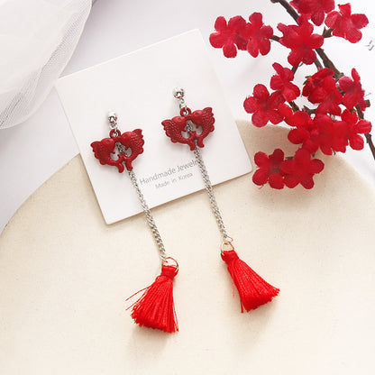 1 Pair Sweet Letter Cherry Flower Alloy Plating Women's Earrings