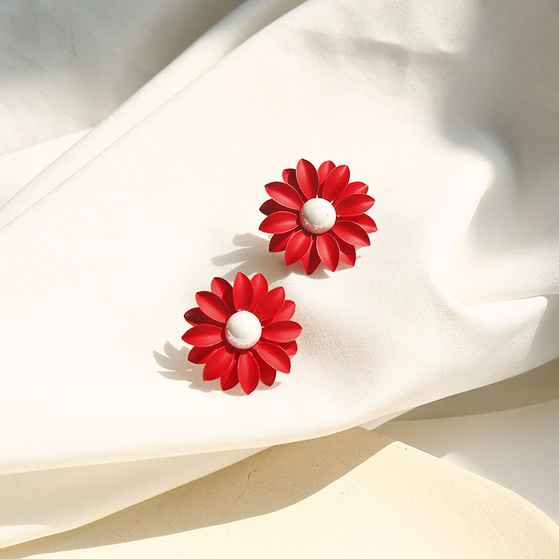 1 Pair Sweet Letter Cherry Flower Alloy Plating Women's Earrings