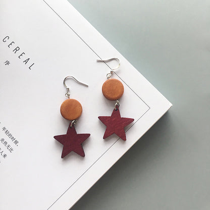 1 Pair Fashion Geometric Wood Women's Drop Earrings