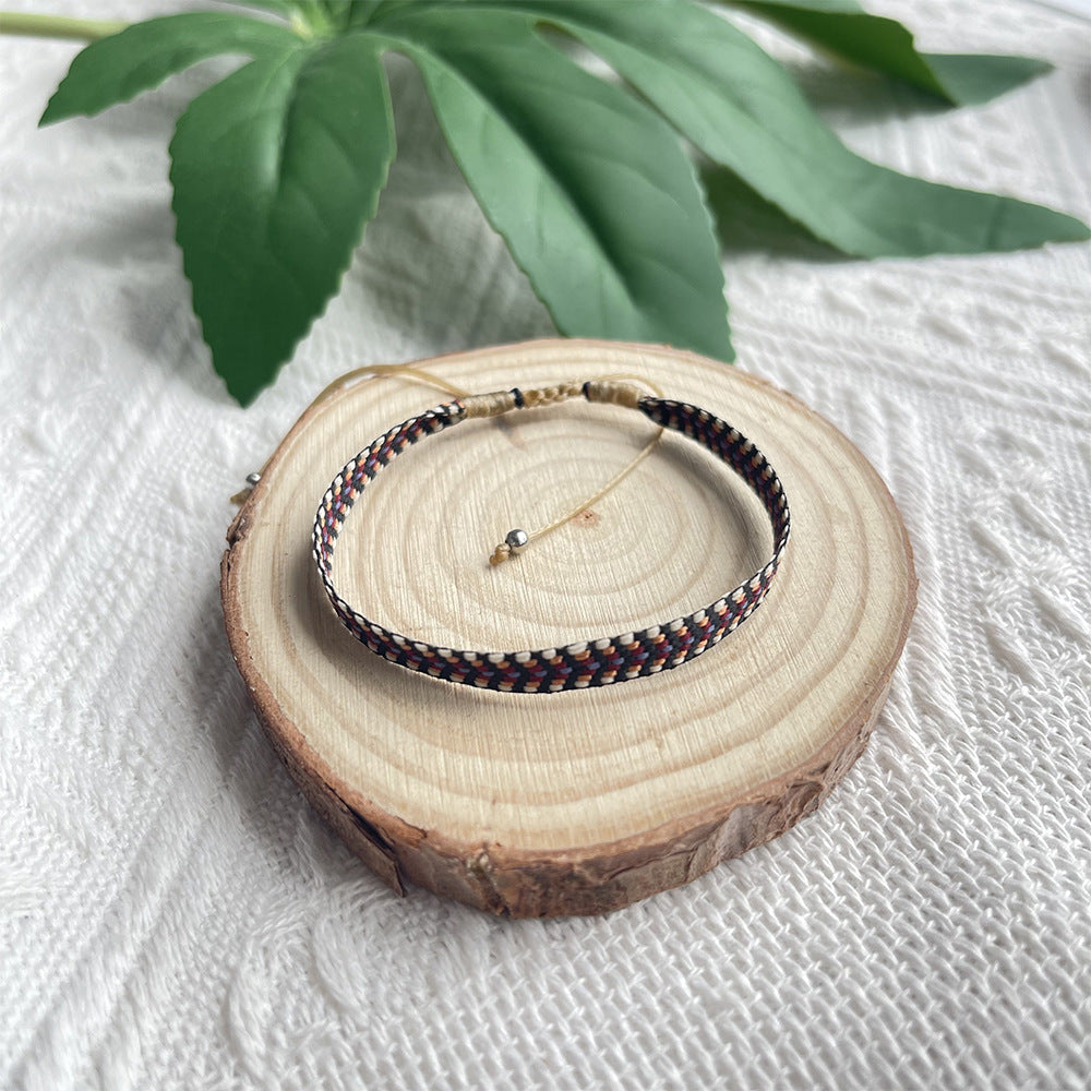 Ethnic Style Stripe Cotton Yarn Braid Unisex Bracelets