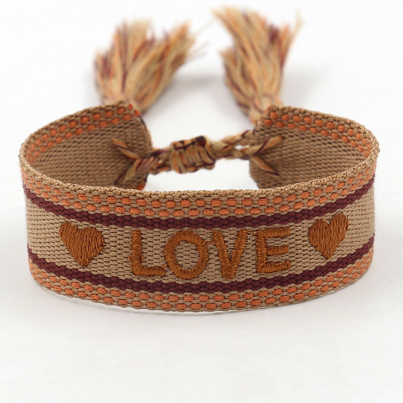 Bohemian Letter Polyester Braid Unisex Bracelets