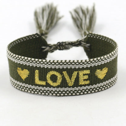 Bohemian Letter Polyester Braid Unisex Bracelets