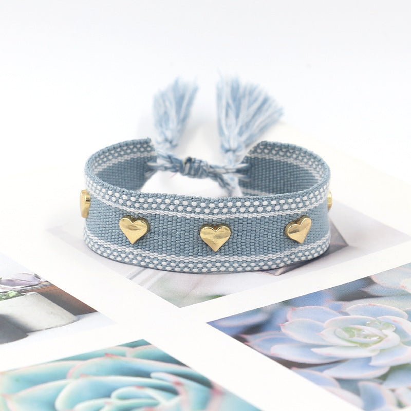 Ethnic Style Heart Shape Polyester Braid Unisex Bracelets