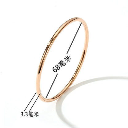 Simple Style Circle Titanium Steel Plating Bangle