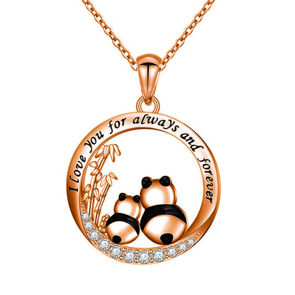 1 Piece Cartoon Style Panda Alloy Plating Rhinestones Women's Pendant Necklace