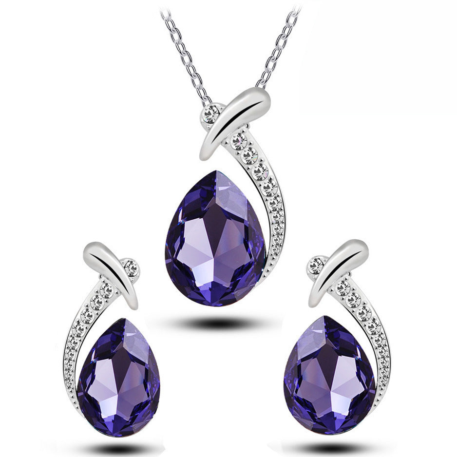 1 Set Simple Style Heart Shape Alloy Inlay Zircon Women's Jewelry Set