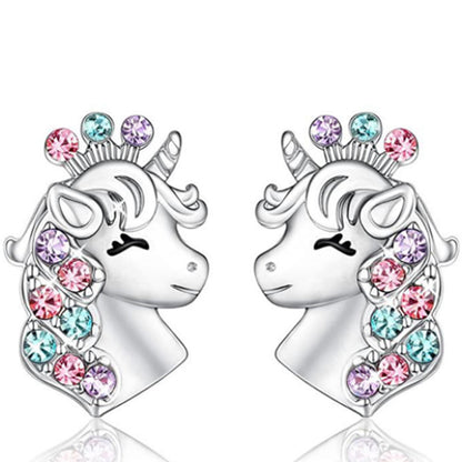 Fashion Heart Shape Unicorn Alloy Inlay Rhinestones Women's Bracelets Earrings Necklace
