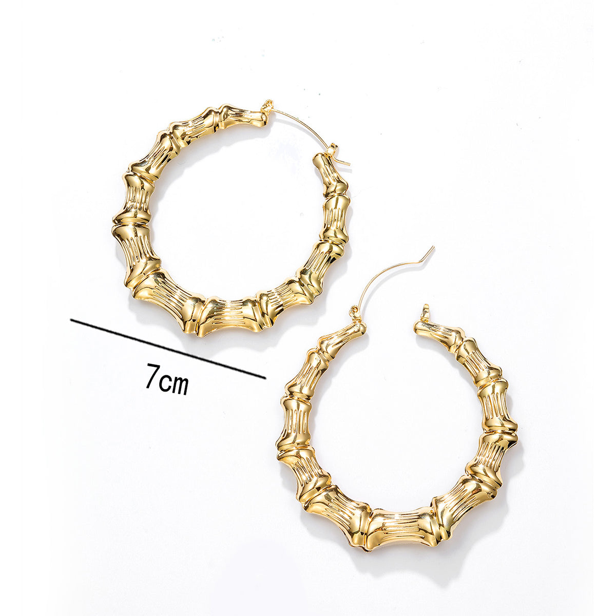 1 Pair Exaggerated Heart Shape Plating Iron 18k Gold Plated Hoop Earrings