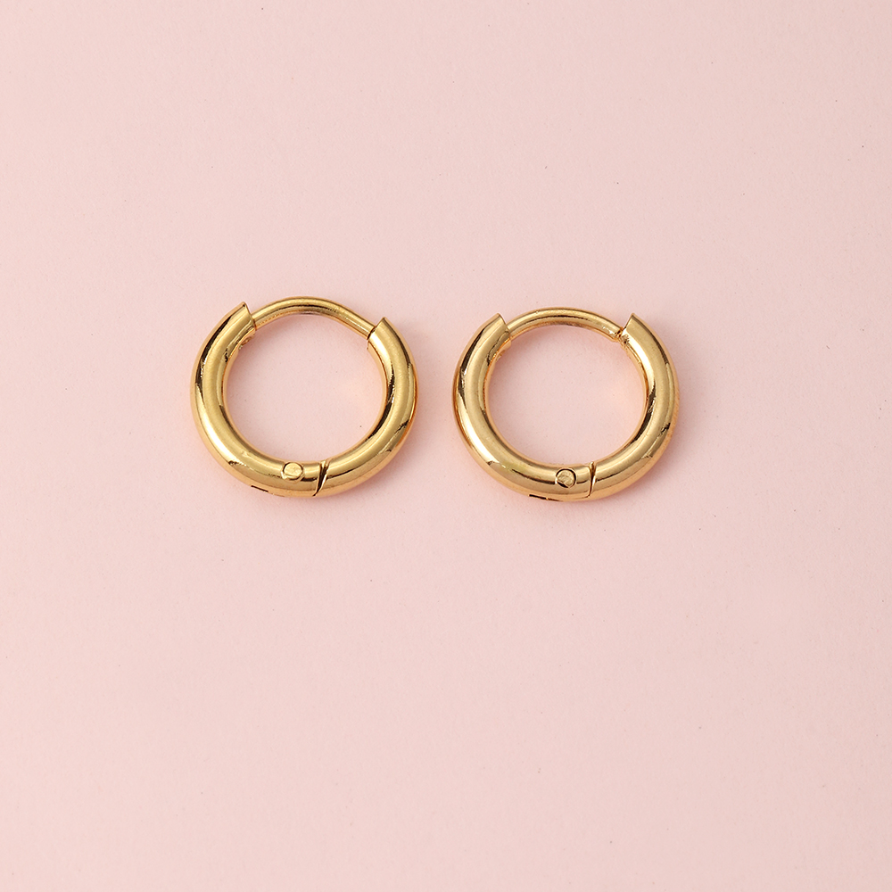 1 Pair Simple Style Circle Metal Gold Plated Women's Hoop Earrings