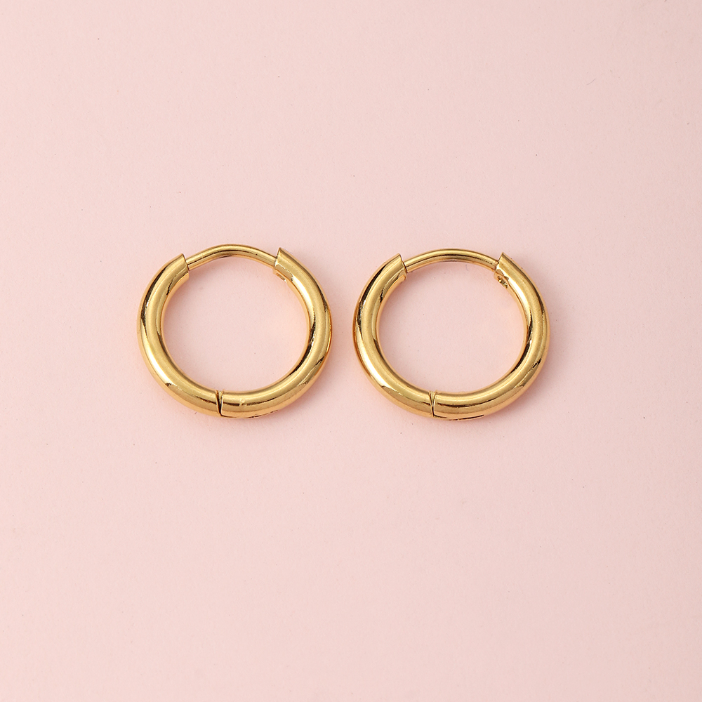 1 Pair Simple Style Circle Metal Gold Plated Women's Hoop Earrings