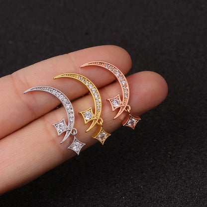 Korean  New Stainless Steel Zircon Earrings