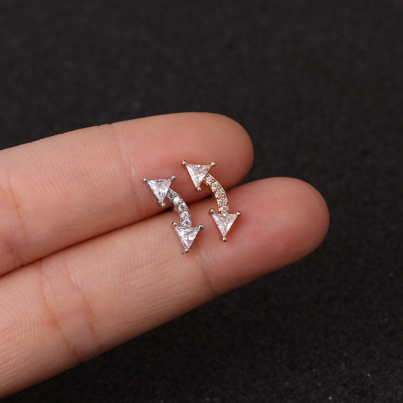 Korean  New Stainless Steel Zircon Earrings