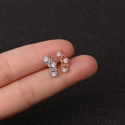 Korean  New Stainless Steel Zircon Earrings