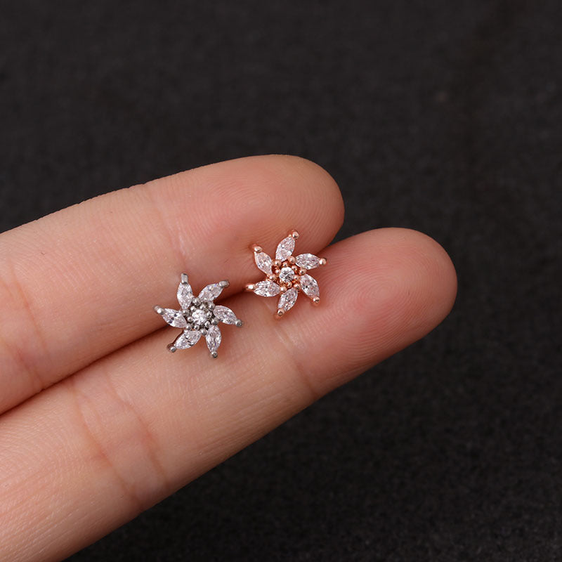 Korean  New Stainless Steel Zircon Earrings