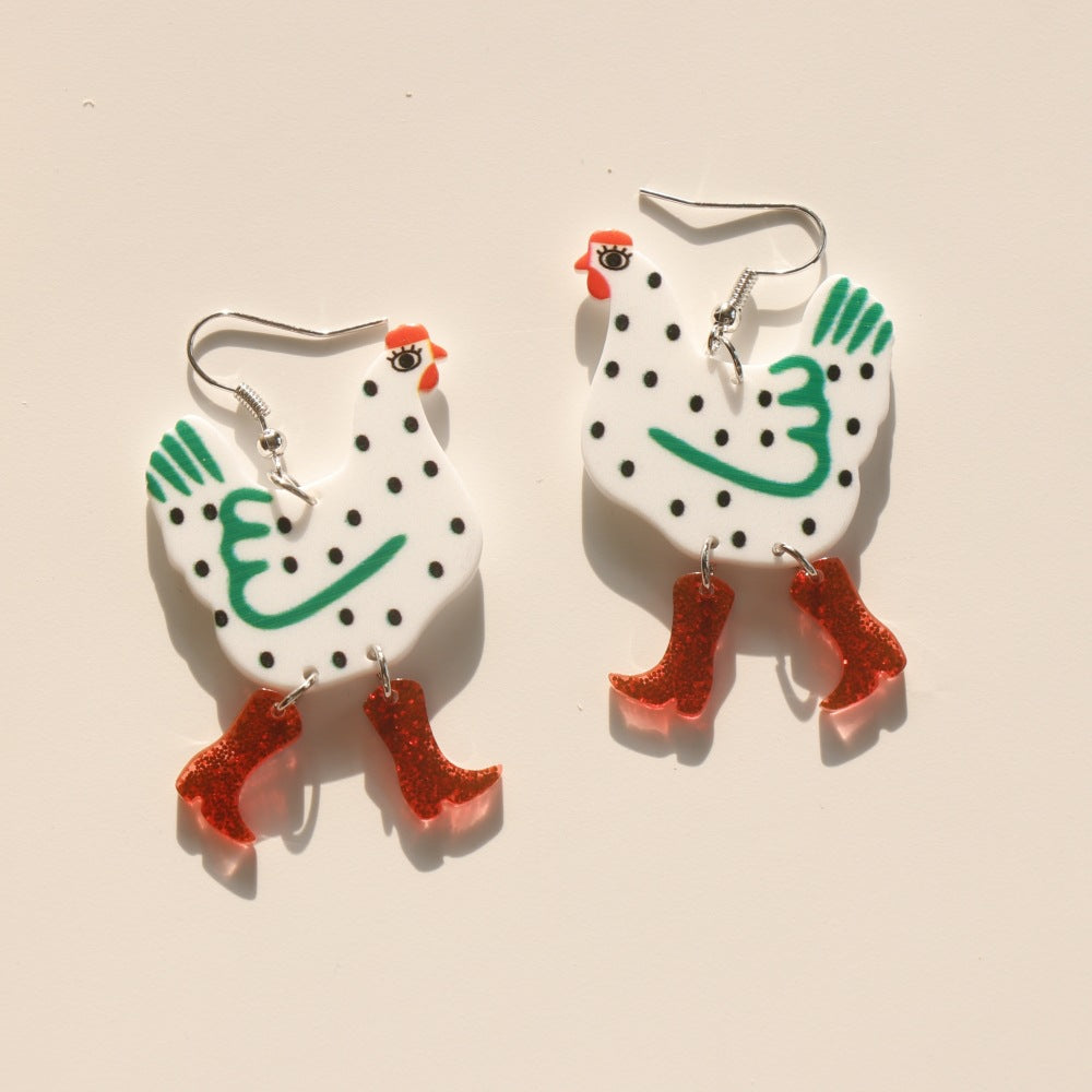 1 Pair Cute Letter Heart Shape Duck Arylic Women's Drop Earrings