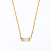 1 Piece Retro Rectangle Stainless Steel Inlay Birthstone Zircon Pendant Necklace