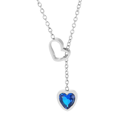 Fashion Star Heart Shape Titanium Steel Plating Pendant Necklace 1 Piece