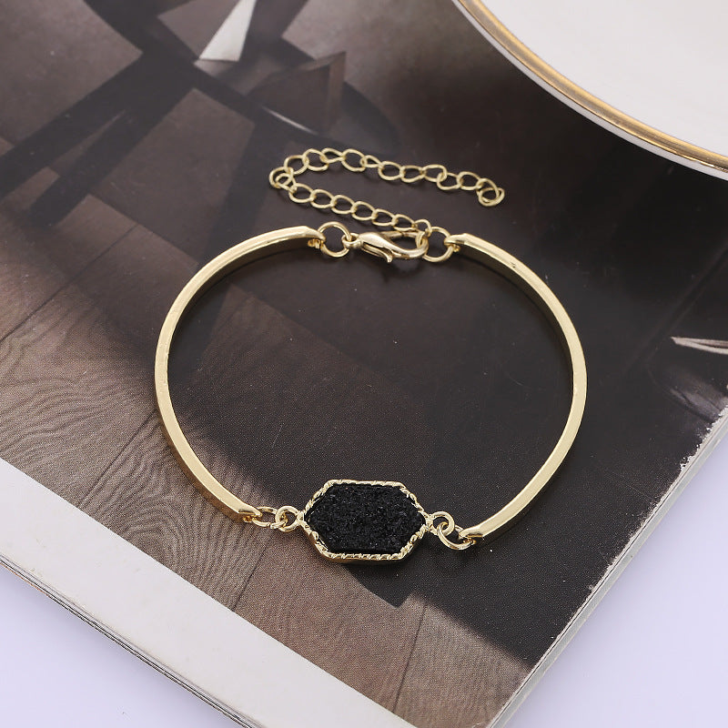 1 Piece Fashion Hexagon Alloy Plating Women's Bracelets