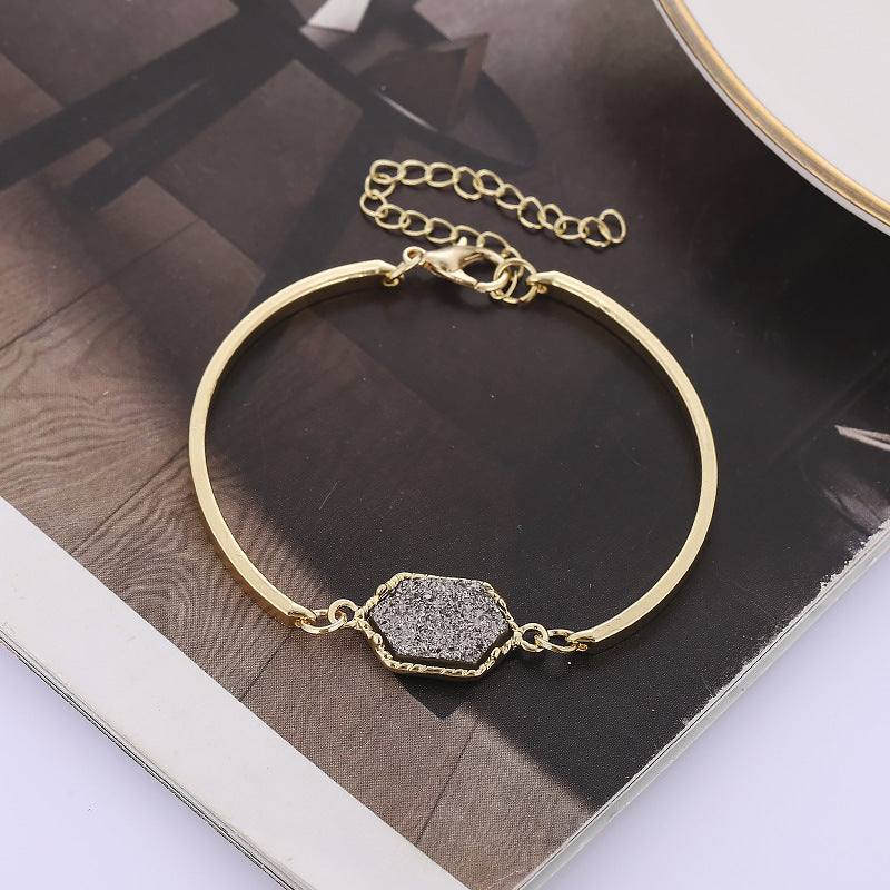 1 Piece Fashion Hexagon Alloy Plating Women's Bracelets