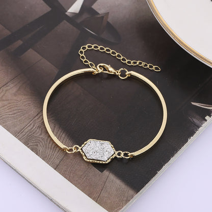 1 Piece Fashion Hexagon Alloy Plating Women's Bracelets