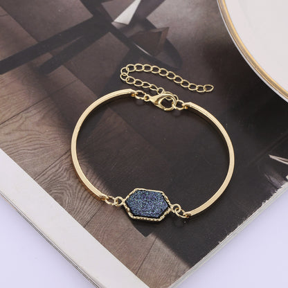 1 Piece Fashion Hexagon Alloy Plating Women's Bracelets