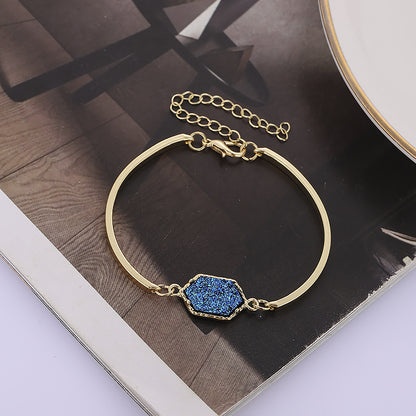 1 Piece Fashion Hexagon Alloy Plating Women's Bracelets