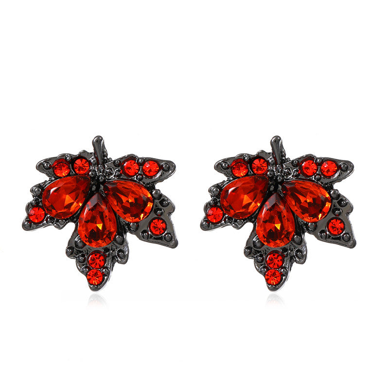 Fashion Heart Shape Butterfly Copper Inlay Zircon Earrings 1 Pair