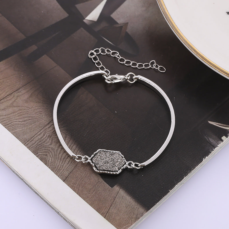 1 Piece Fashion Hexagon Alloy Plating Women's Bracelets