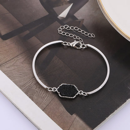 1 Piece Fashion Hexagon Alloy Plating Women's Bracelets