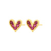 Simple Style Heart Shape Copper Inlay Zircon Ear Studs 1 Pair