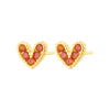 Simple Style Heart Shape Copper Inlay Zircon Ear Studs 1 Pair