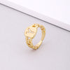 Fashion Letter Copper Inlay Zircon Rings 1 Piece