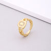 Fashion Letter Copper Inlay Zircon Rings 1 Piece