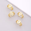 Fashion Letter Copper Inlay Zircon Rings 1 Piece