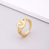 Fashion Letter Copper Inlay Zircon Rings 1 Piece